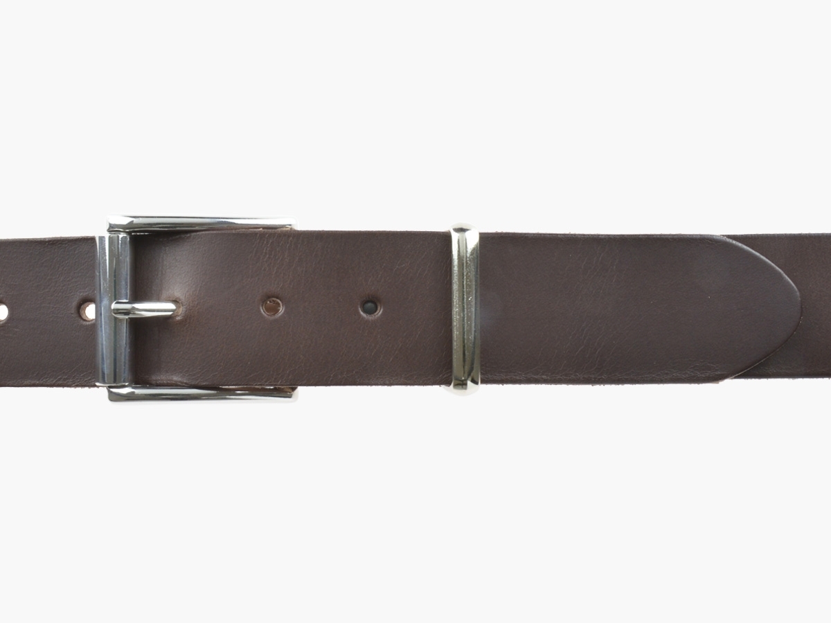 BULLJEANS N°10 | Ceinturon en cuir Homme couleur marron boucle a rouleau