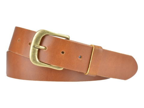 BULLJEANS N°12 | Ceinturon Homme couleur cognac boucle arrondie fine finition laiton 5