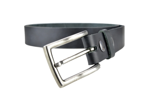 BULLJEANS35 N°2 | Ceinture cuir couleur noir boucle rectangulaire finition anthracite 3