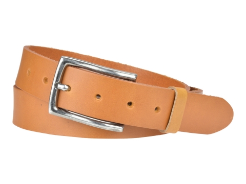 BULLJEANS35 N°2 | Ceinture cuir couleur camel boucle rectangulaire finition anthracite 3