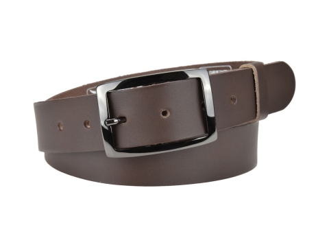 BULLJEANS35 N°6 | Ceinture marron boucle rectangle couleur canon de fusil  4