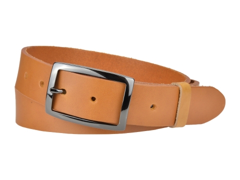 BULLJEANS35 N°6 | Ceinture camel boucle rectangle couleur canon de fusil  4
