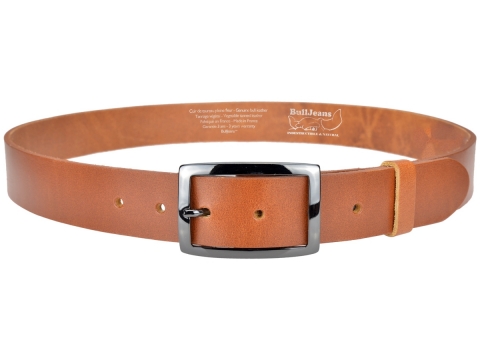 BULLJEANS35 N°6 | Ceinture cognac boucle rectangle couleur canon de fusil  