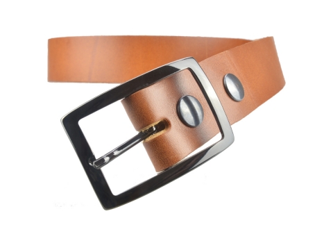 BULLJEANS35 N°6 | Ceinture cognac boucle rectangle couleur canon de fusil  3