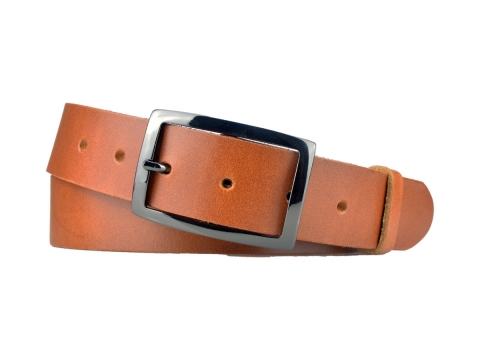 BULLJEANS35 N°6 | Ceinture cognac boucle rectangle couleur canon de fusil  4