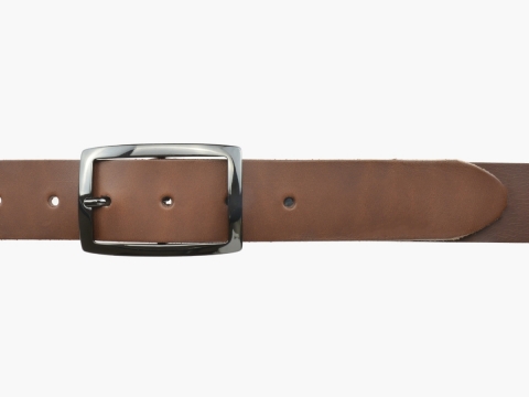 BULLJEANS35 N°6 | Ceinture châtaigne boucle rectangle couleur canon de fusil  2