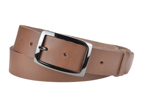 BULLJEANS35 N°6 | Ceinture châtaigne boucle rectangle couleur canon de fusil  3