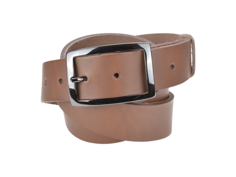 BULLJEANS35 N°6 | Ceinture châtaigne boucle rectangle couleur canon de fusil  4