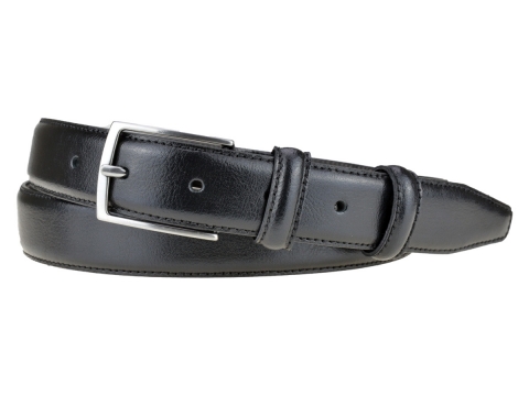 GAROT CLASSIQUE | N°1 Ceinture habillée noire piqûre sellier, indémodable