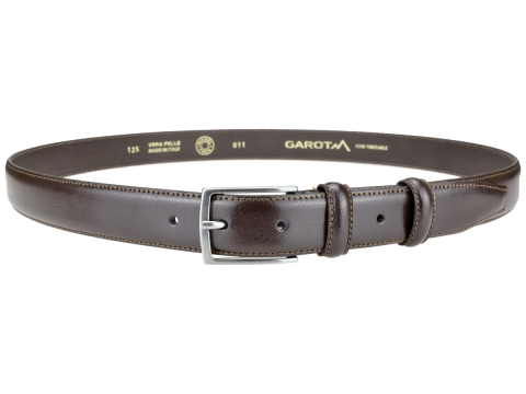 GAROT CLASSIQUE | N°1 Ceinture habillée marron piqûre sellier, indémodable