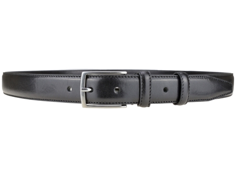 GAROT CLASSIQUE 35MM | N°2 Ceinture habillée noire piqûre sellier, trés chic