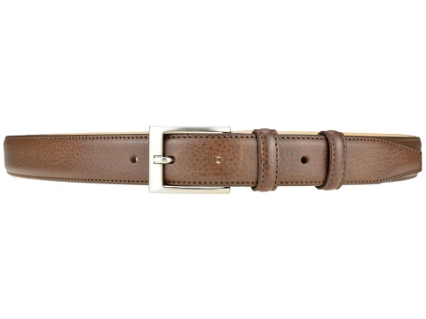 GAROT CLASSIQUE 35MM | N°3 Ceinture habillée marron, piquée, doublure beige 4