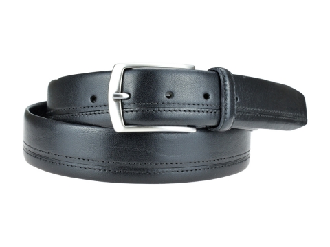 GAROT CLASSIQUE 35MM | N°4 Ceinture moderne noire habillée liseret fin 6