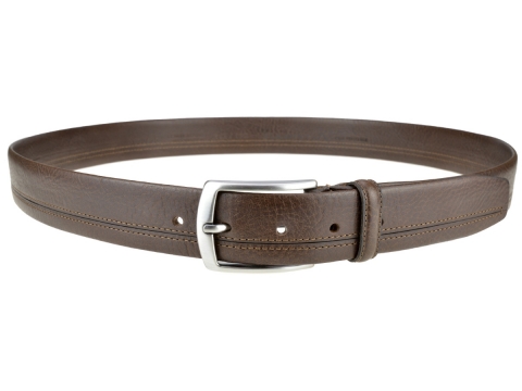 GAROT CLASSIQUE 35MM | N°4 Ceinture moderne marron habillée liseret fin 