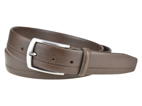 GAROT CLASSIQUE 35MM | N°4 Ceinture moderne marron habillée liseret fin 6