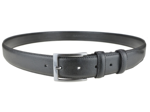 GAROT CLASSIQUE 35MM | N°7 Ceinture noire en cuir finition papyrus