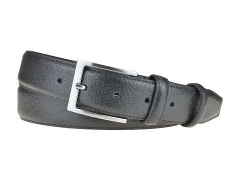 GAROT CLASSIQUE 35MM | N°7 Ceinture noire en cuir finition papyrus 3