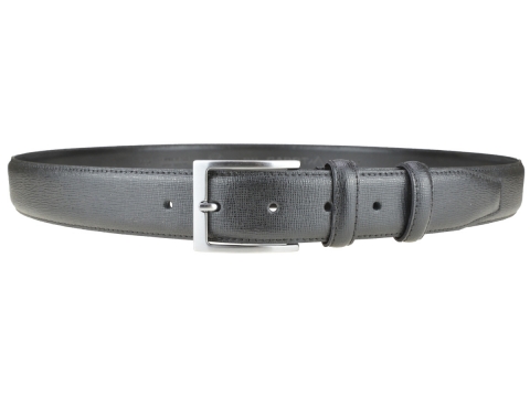 GAROT CLASSIQUE 35MM | N°7 Ceinture noire en cuir finition papyrus 5