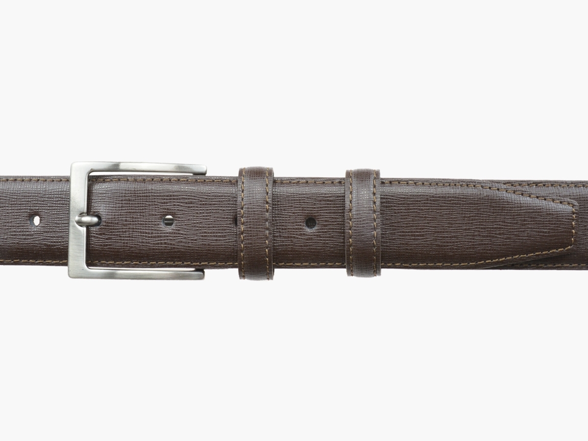 GAROT CLASSIQUE 35MM | N°7 Ceinture marron en cuir finition papyrus 2