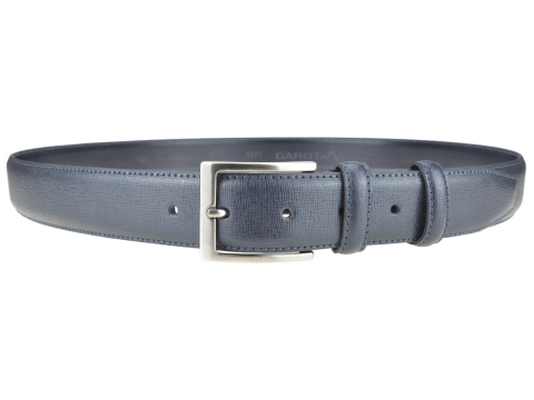 GAROT CLASSIQUE 35MM | N°7 Ceinture bleue en cuir finition papyrus 2