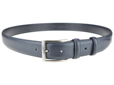 GAROT CLASSIQUE 35MM | N°7 Ceinture bleue en cuir finition papyrus 3