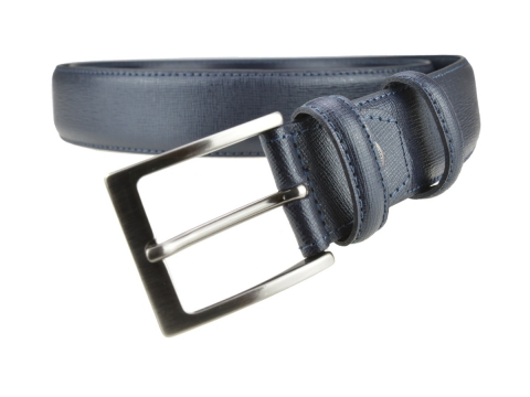 GAROT CLASSIQUE 35MM | N°7 Ceinture bleue en cuir finition papyrus 4