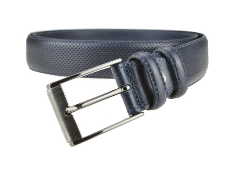 GAROT CLASSIQUE 35MM | N°8 Ceinture bleue cuir finition golf, chic et sport