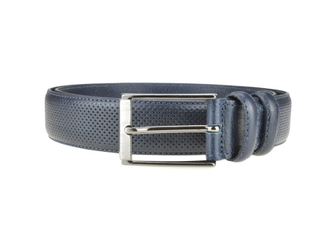 GAROT CLASSIQUE 35MM | N°8 Ceinture bleue cuir finition golf, chic et sport 2