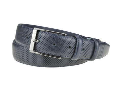 GAROT CLASSIQUE 35MM | N°8 Ceinture bleue cuir finition golf, chic et sport 3