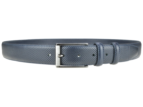 GAROT CLASSIQUE 35MM | N°8 Ceinture bleue cuir finition golf, chic et sport 5