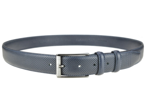 GAROT CLASSIQUE 35MM | N°8 Ceinture bleue cuir finition golf, chic et sport 6