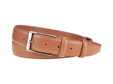 GAROT CLASSIQUE 35MM | N°8 Ceinture cognac cuir finition golf, chic et sport