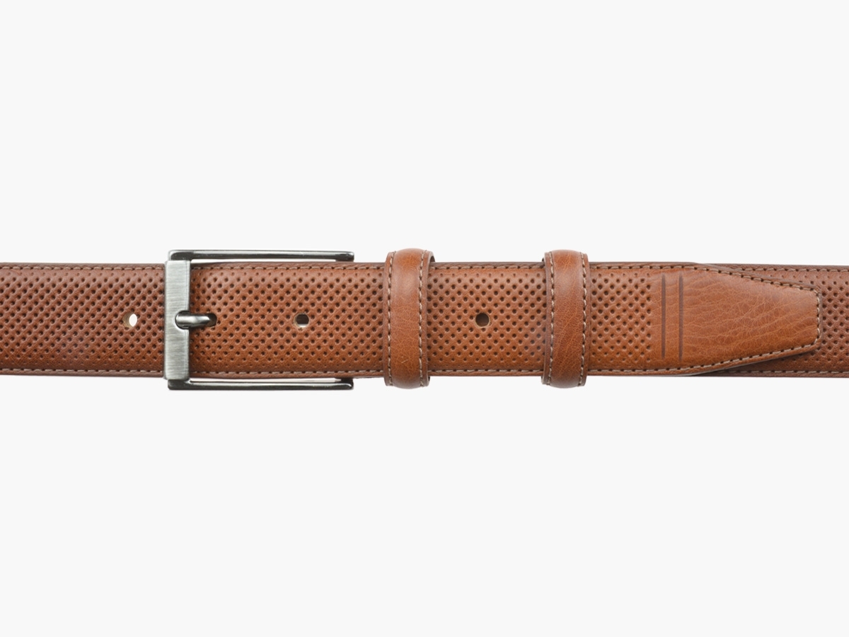 GAROT CLASSIQUE 35MM | N°8 Ceinture cognac cuir finition golf, chic et sport 3