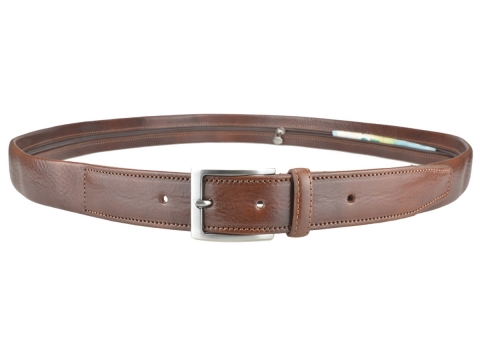 GAROT VOYAGE 35MM | N°9 Ceinture de voyage marron avec zip intérieur 3