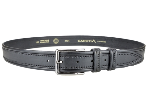 GAROT TENDANCE 35MM | N°13 Ceinture noire cuir finition en pointe 4