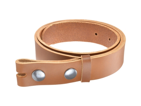 Ceinture sans boucle en cuir largeur 3 cm couleur cognac