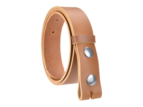 Ceinture sans boucle en cuir largeur 3 cm couleur cognac 3