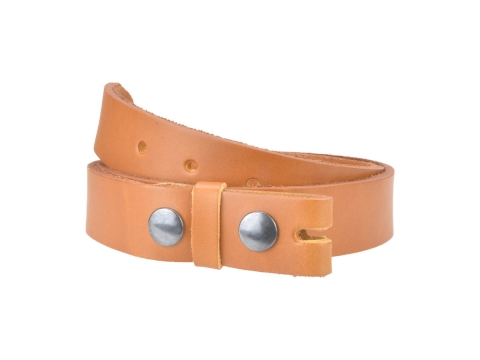 Ceinture sans boucle en cuir largeur 3 cm couleur camel