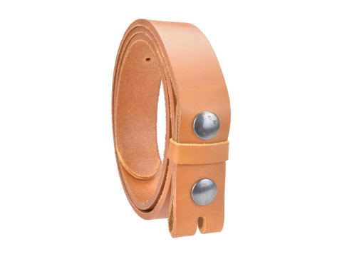 Ceinture sans boucle en cuir largeur 3 cm couleur camel 2