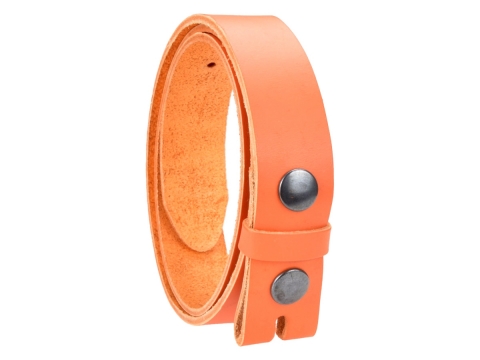 Ceinture sans boucle en cuir largeur 3 cm couleur orange