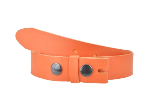 Ceinture sans boucle en cuir largeur 3 cm couleur orange 2