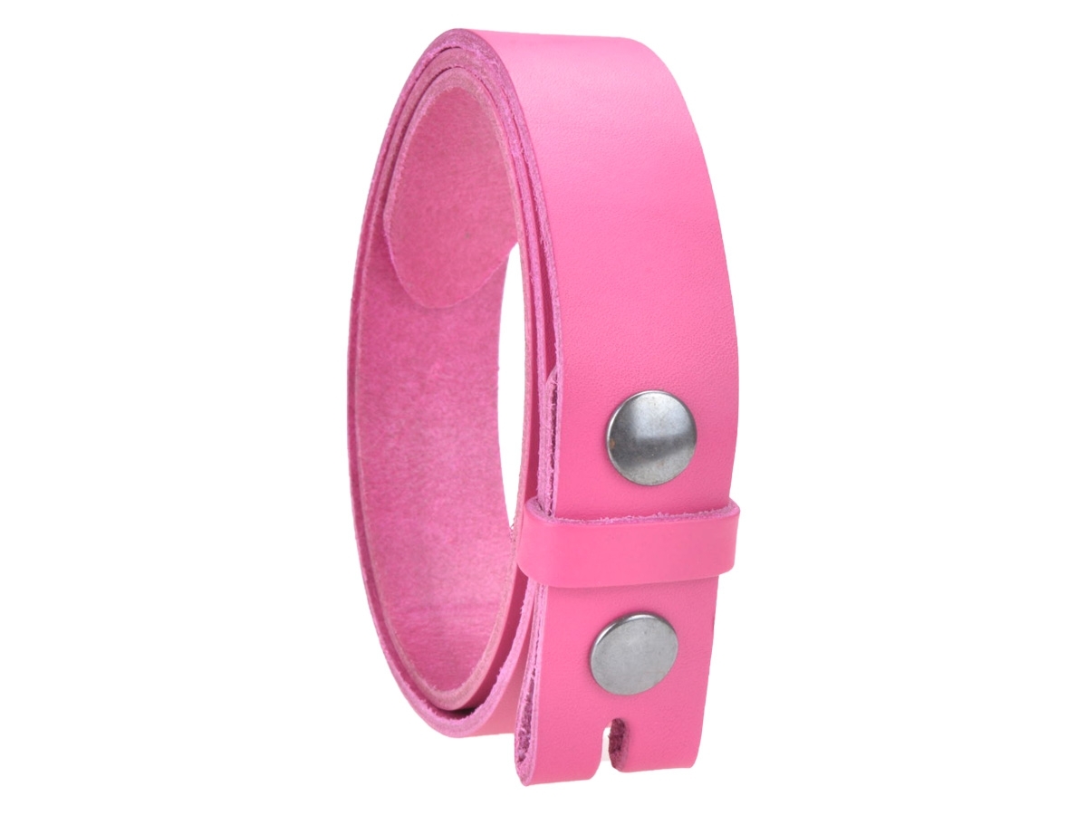 Ceinture sans boucle en cuir largeur 3 cm couleur rose fushia