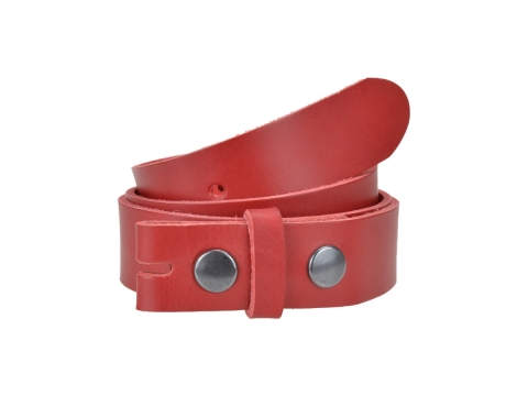 Ceinture sans boucle en cuir largeur 3 cm couleur rouge 3