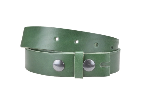 Ceinture sans boucle en cuir largeur 3 cm couleur vert bouteille