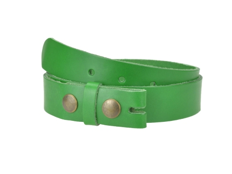 Ceinture sans boucle en cuir largeur 3 cm couleur vert ficus