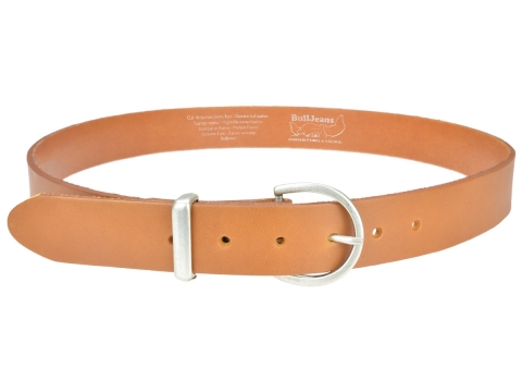 BULLJEANS35 Femme | N°7 Ceinture jeans couleur camel boucle ronde pour femme