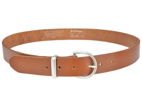BULLJEANS35 Femme | N°7 Ceinture jeans couleur cognac boucle ronde pour femme