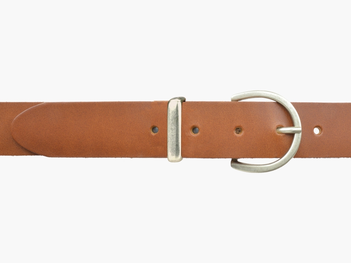 BULLJEANS35 Femme | N°7 Ceinture jeans couleur cognac boucle ronde pour femme 2