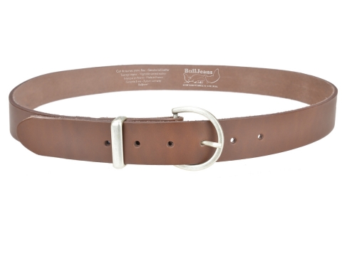 BULLJEANS35 Femme | N°7 Ceinture jeans couleur châtaigne boucle ronde pour femme