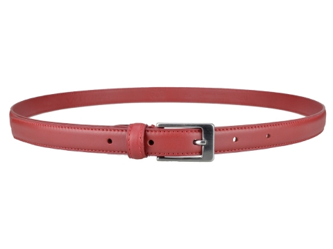 Ceinture femme, fine, habillée chic et discrète de couleur rouge rubis 3